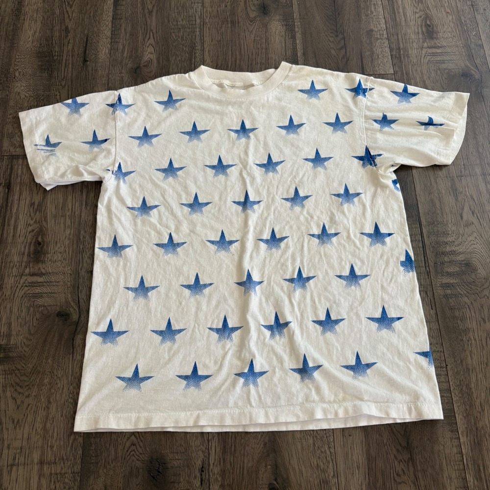 Caribbean Dream Star All Over Print T-Shirt Mens XL White‎ Single Stitch 90s